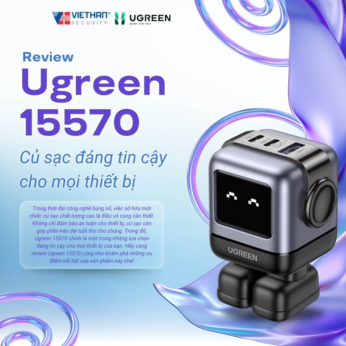 Review Ugreen 15570: Củ sạc đáng tin cậy cho mọi thiết bị