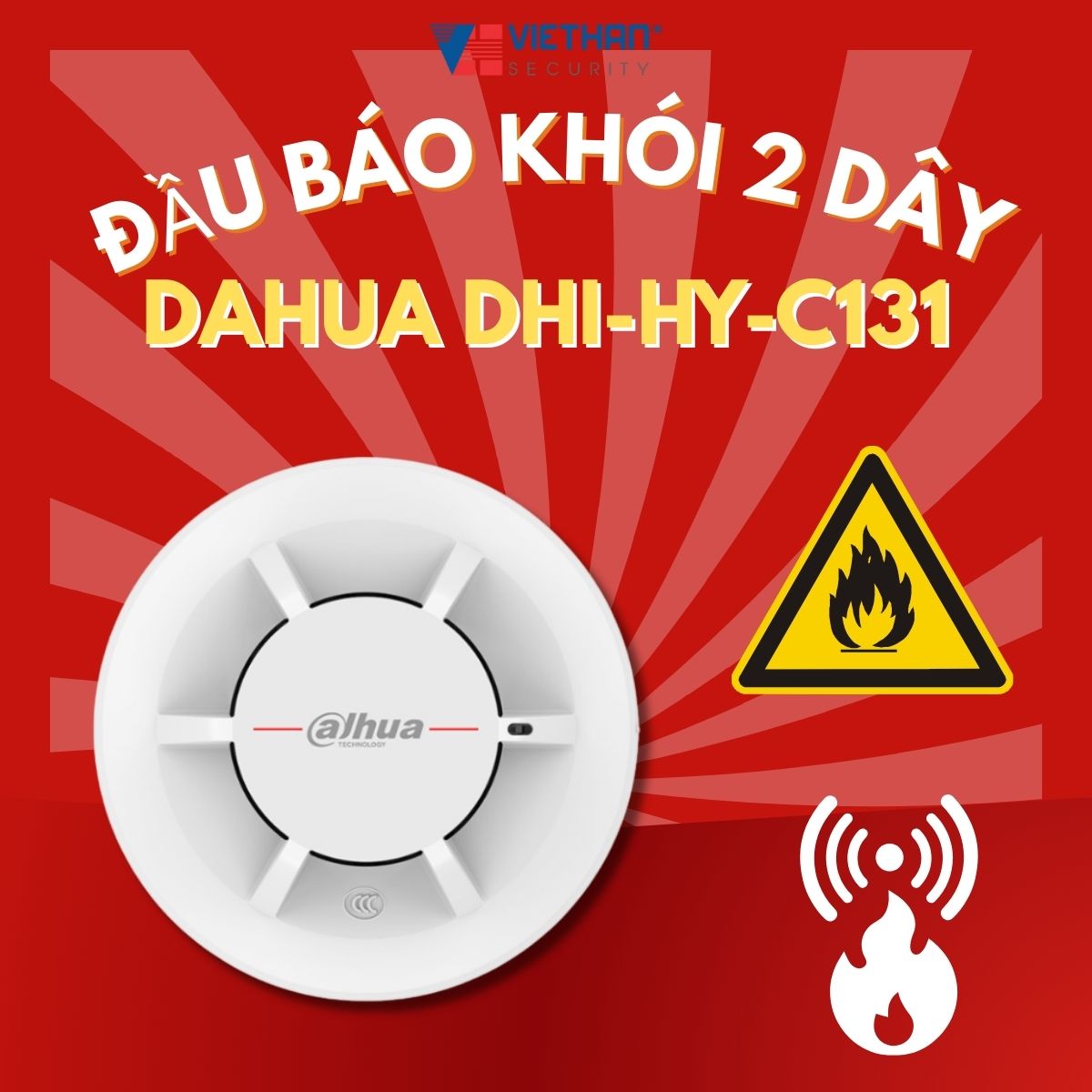 Đầu báo khói 2 dây Dahua DHI-HY-C131 - Giải pháp an toàn cho nhà & công trình
