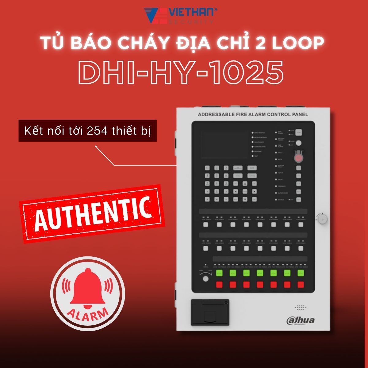 Tủ báo cháy địa chỉ 2 Loop Dahua DHI-HY-1025: Giải pháp an toàn cho công trình lớn