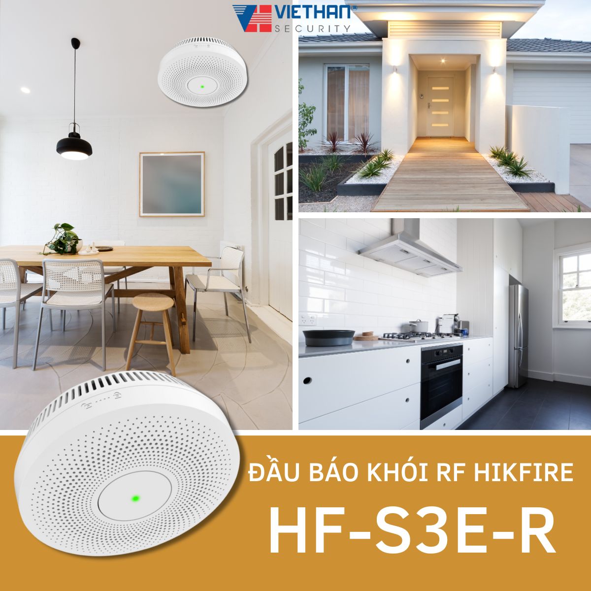 Đầu báo khói RF Hikfire HF-S3E-R – Thiết bị báo cháy thông minh không dây