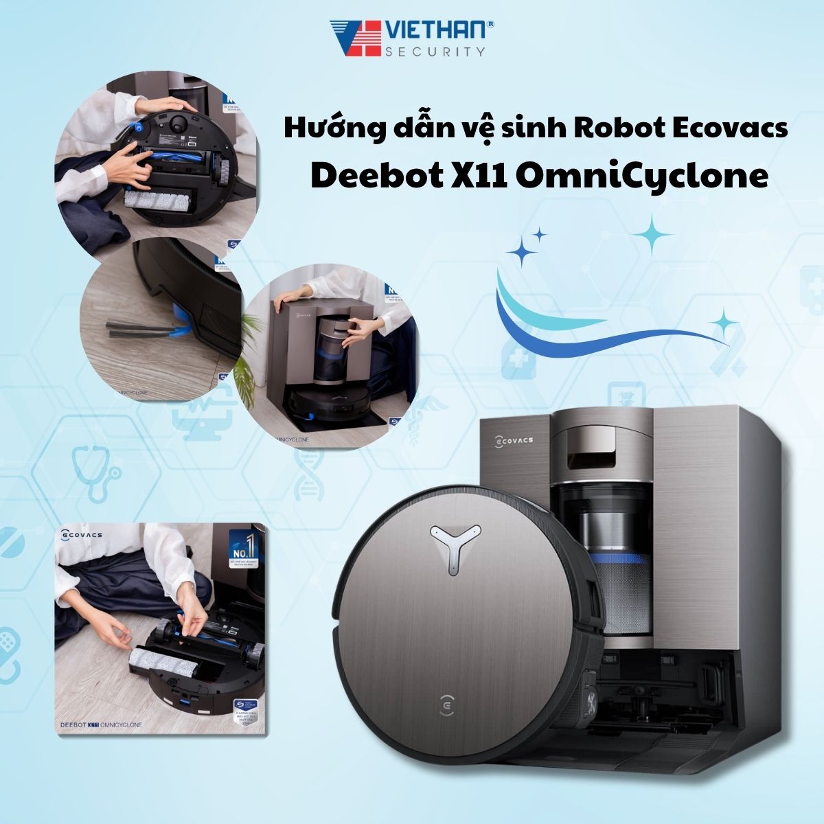 Hướng dẫn vệ sinh Robot Ecovacs Deebot X11 OmniCyclone – Giữ máy luôn bền đẹp như mới