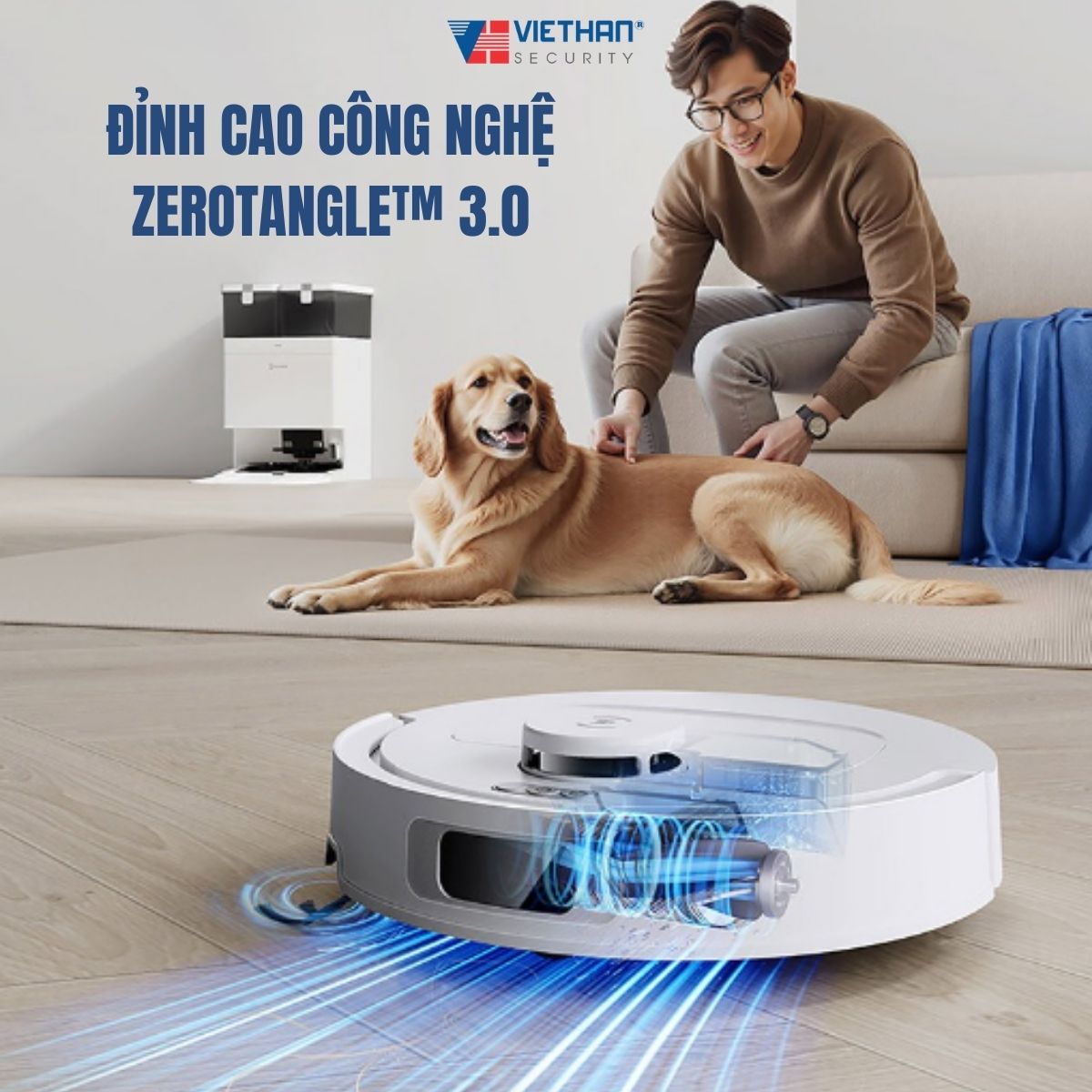 Khám phá sức mạnh độc quyền của công nghệ ZEROTANGLE™ 3.0 trên Robot hút bụi lau nhà Ecovacs