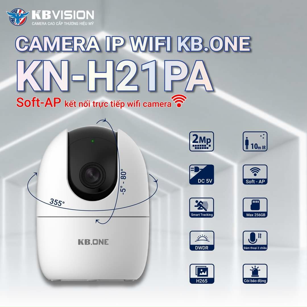Camera wifi KBONE H21P giá rẻ, hoạt động thông minh