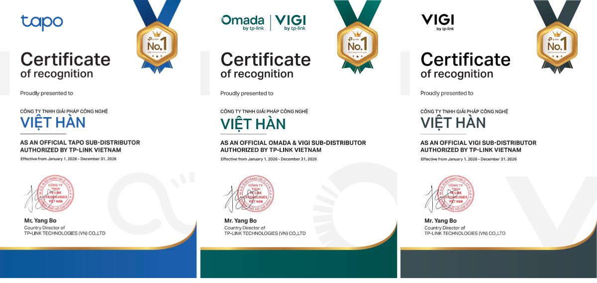 Việt Hàn Security – Đối tác chiến lược TP-Link tiếp tục phân phối Tapo, Omada, VIGI chính hãng năm 2026