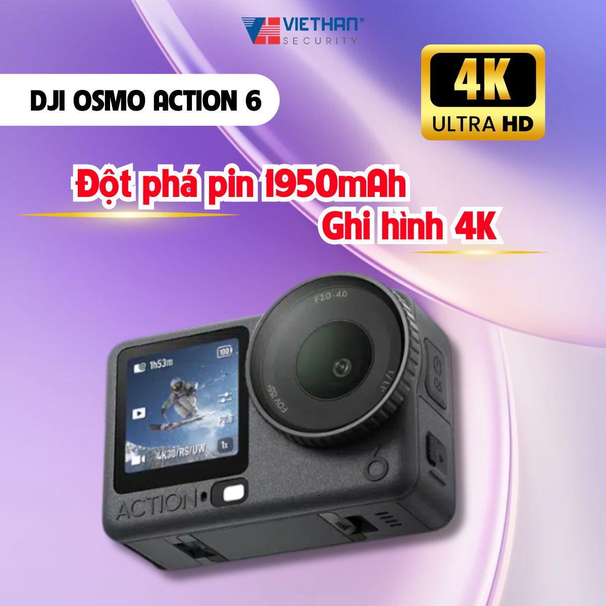 DJI Osmo Action 6: Đột phá pin 1950mAh - Thách thức mọi giới hạn khắc nghiệt.