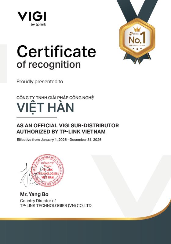 Việt Hàn Security Trở Thành Nhà Phân Phối Ủy Quyền VIGI By TP-Link Năm 2026