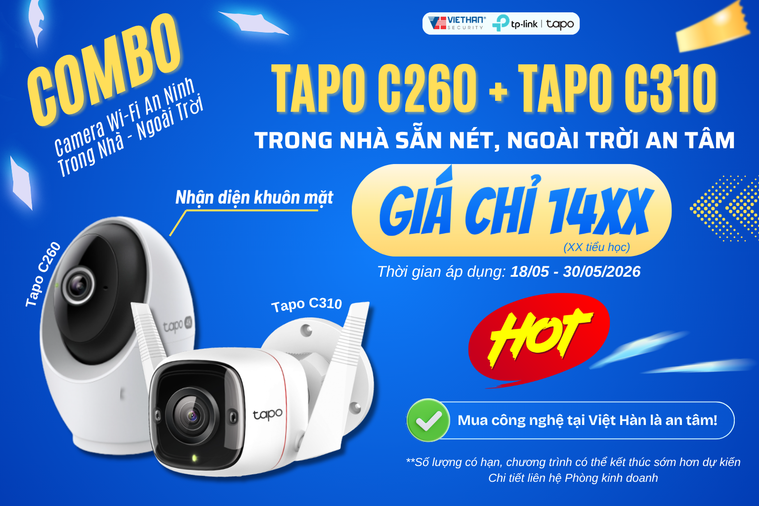 Combo camera Tapo siêu hời - Tapo C260 & C310 Chỉ 14xx