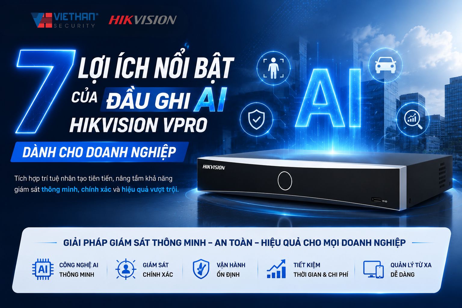 7 lợi ích nổi bật của đầu ghi AI Hikvision VPRO dành cho doanh nghiệp