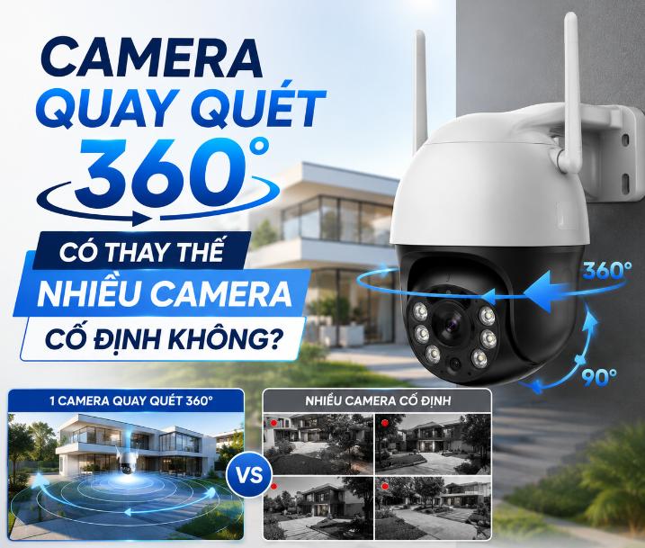 Camera quay quét 360 độ có thay thế nhiều camera cố định không?