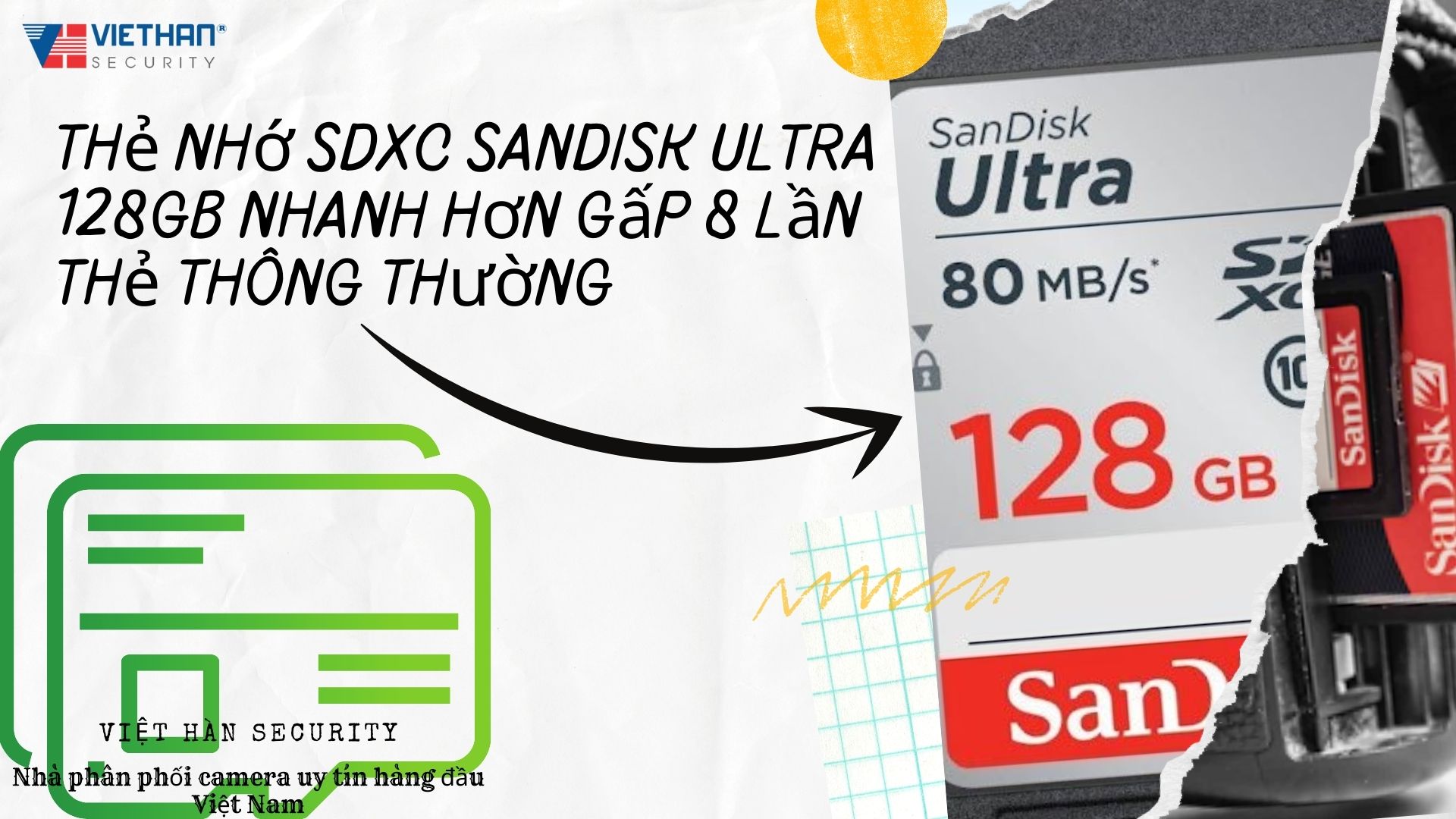 Thẻ nhớ SDXC SanDisk Ultra 128GB nhanh hơn gấp 8 lần thẻ thông thường