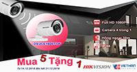 Khuyến mãi Mua 5 Tặng 1 Camera HIKVISION công nghệ 4 in 1