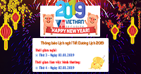 Thông báo nghỉ Tết Dương Lịch 2019