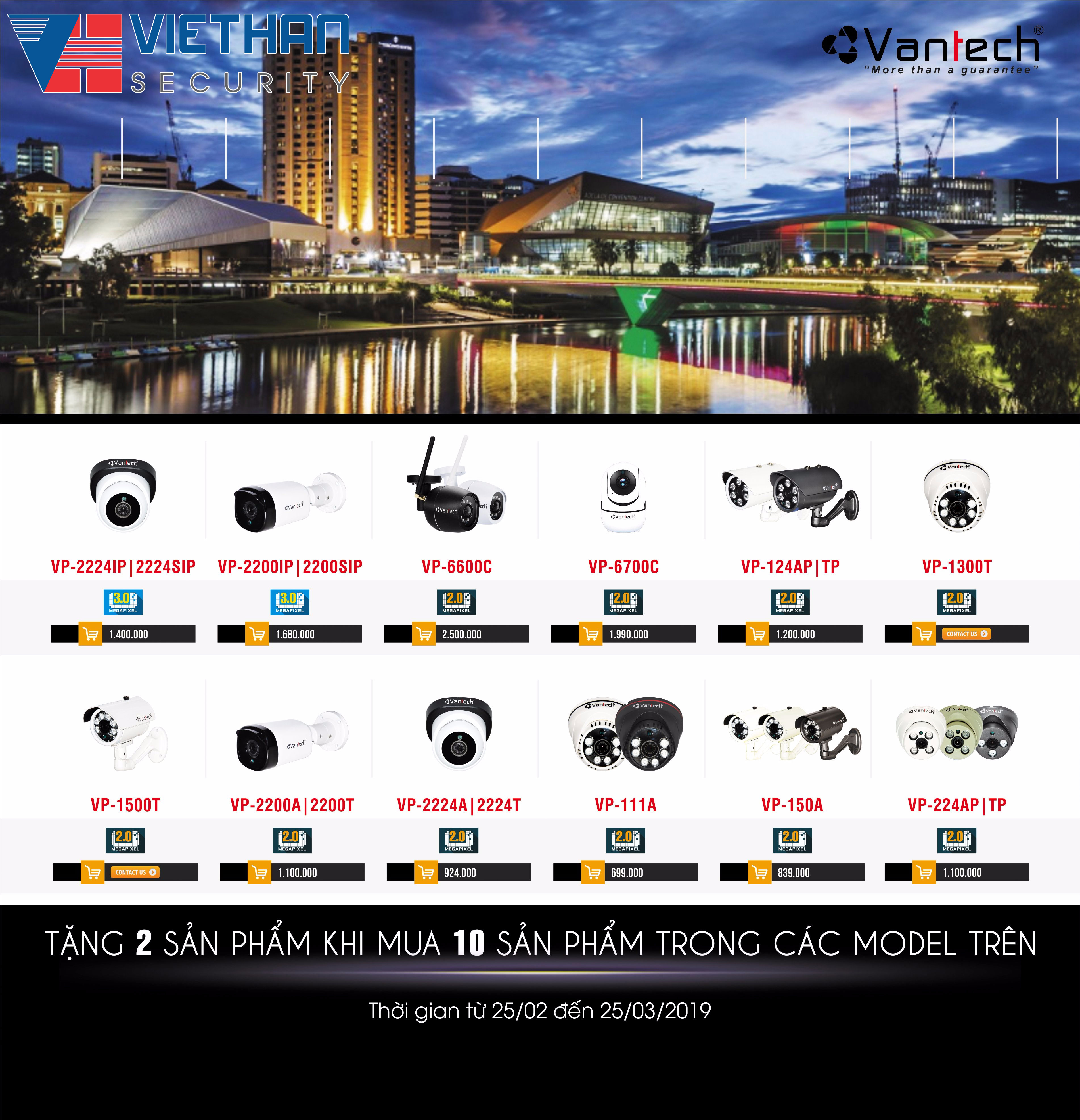 Khuyến mãi mua 10 tặng 2 cùng Vantech