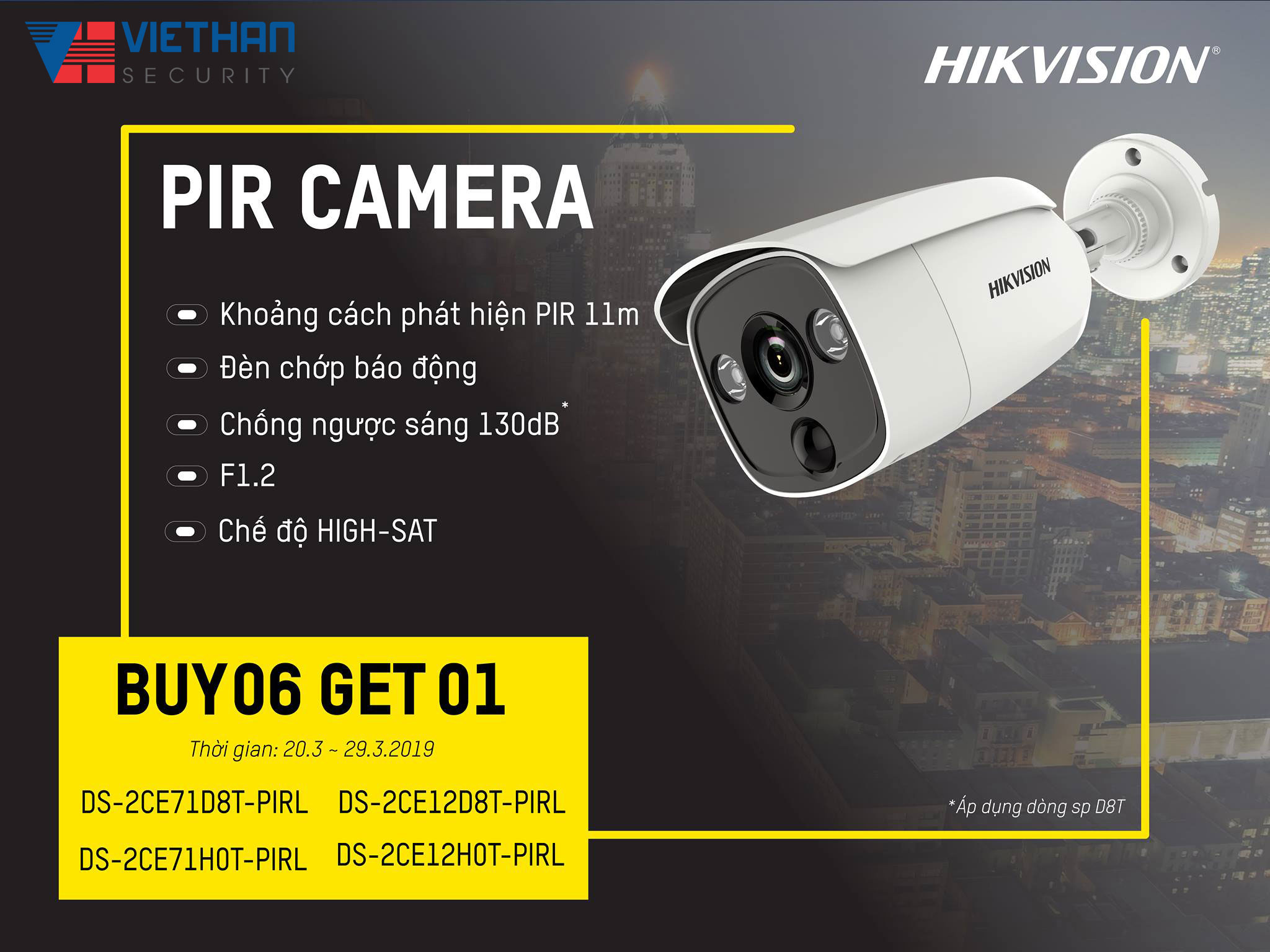 Khuyến mãi mua 6 tặng 1 với Camera HIKVISION