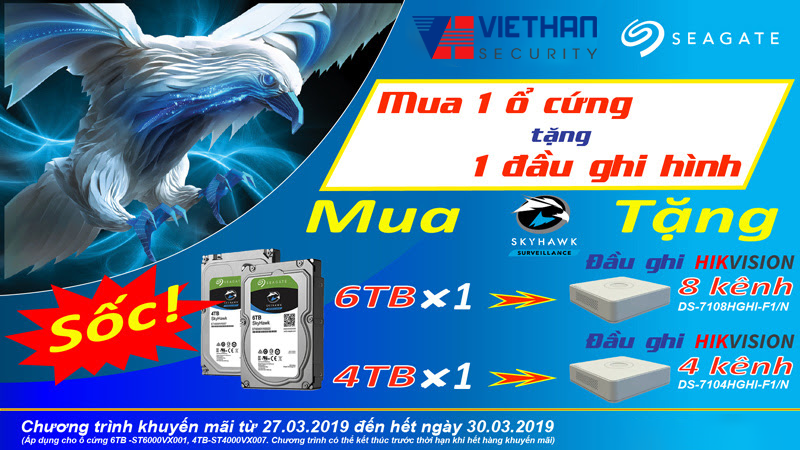 Mua ổ cứng Seagate tặng đầu ghi hình HIKVISION