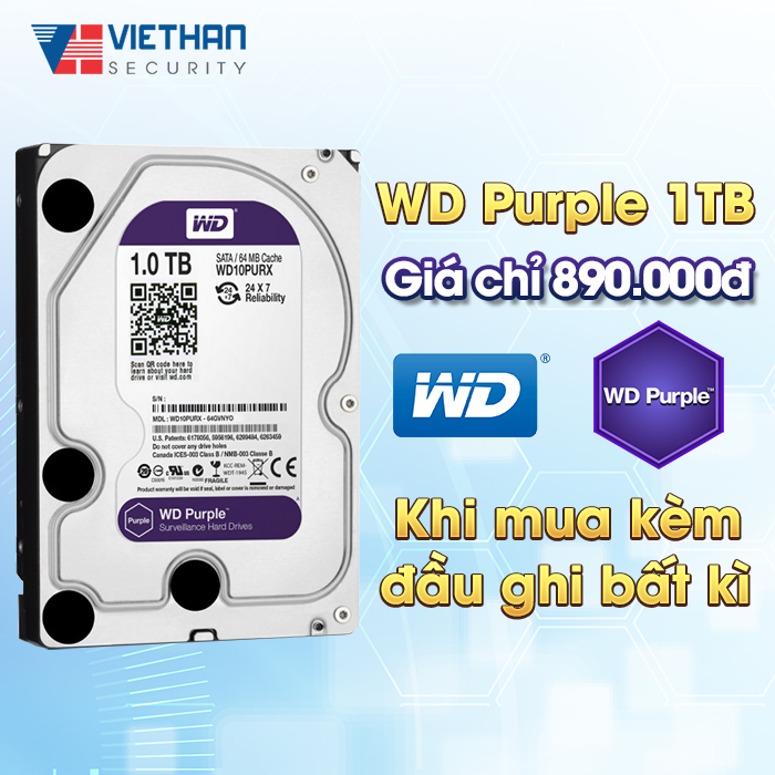 Khuyến mãi HOT! WD Purple 1TB giá chỉ 890.000đ