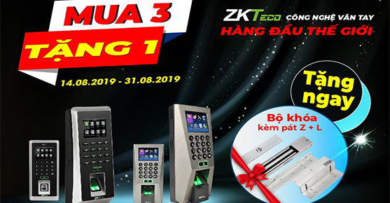 Khuyến mãi mua 3 tặng 1 cùng ZKTECO