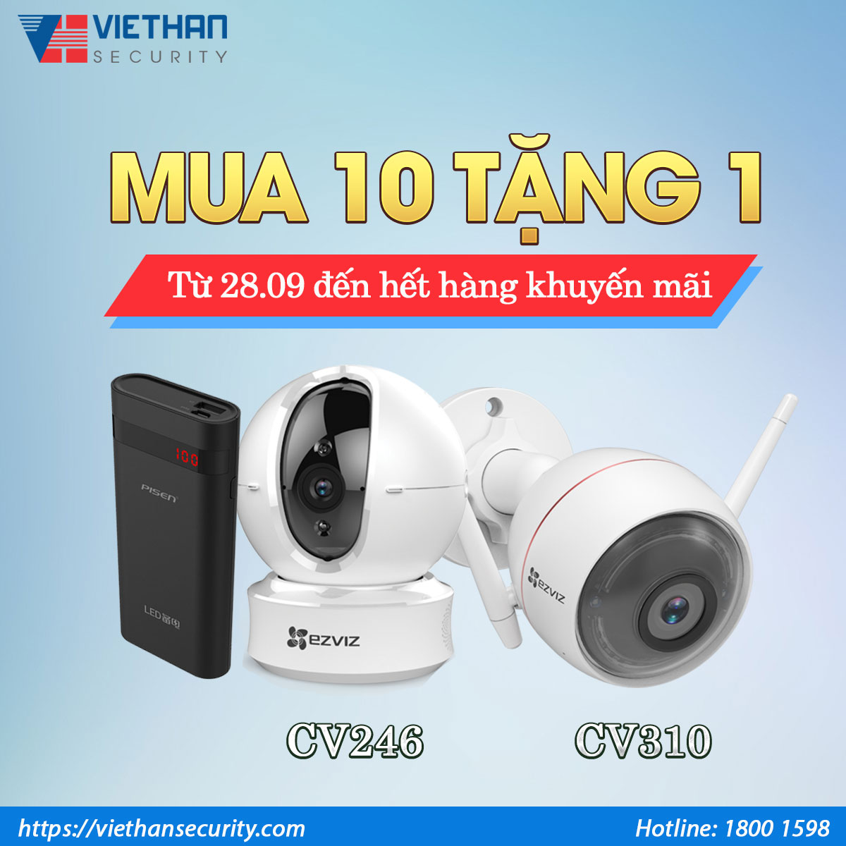Khuyến mãi Mua 10 tặng 1 cùng EZVIZ