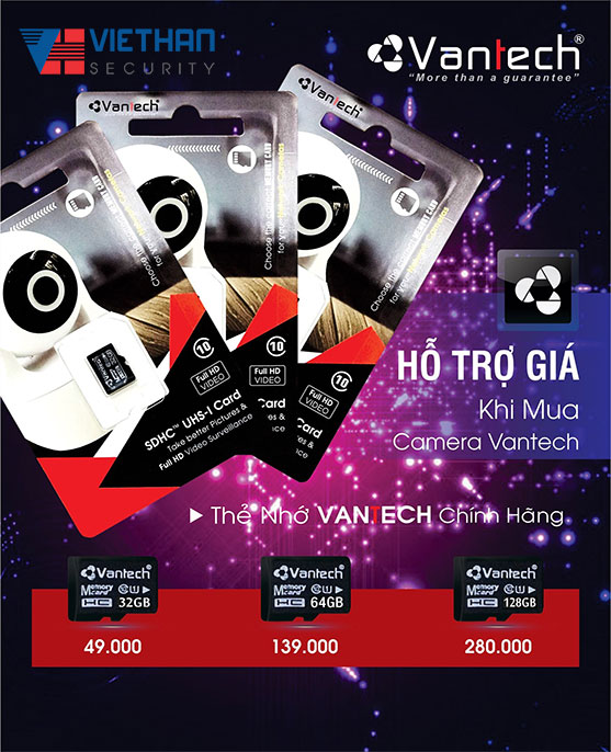 Hỗ trợ giá khi mua camera Vantech