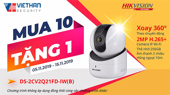 Mua 10 tặng 1 khi mua camera HIKVISION