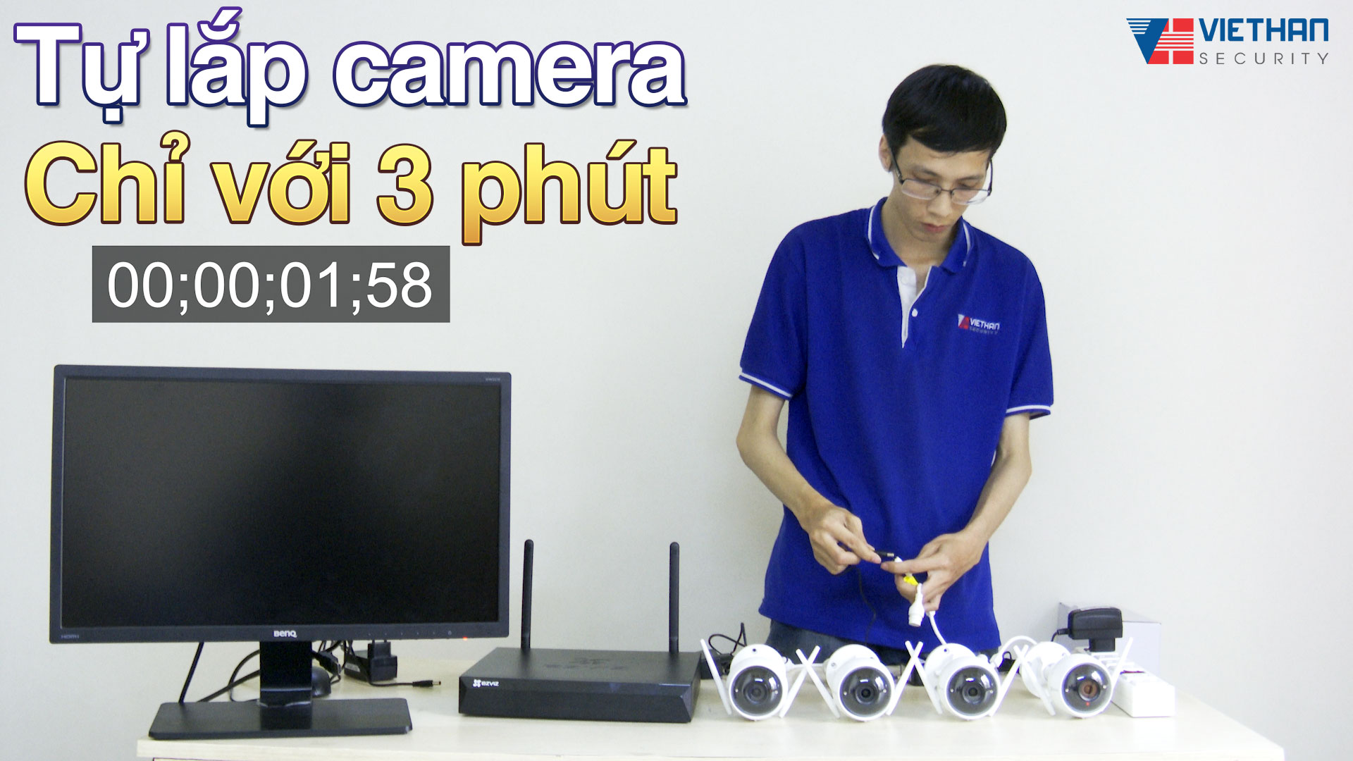 Hướng dẫn lắp đặt bộ KIT EZVIZ chỉ với 3 phút - 4 Camera Wifi 2.0 Megapixel