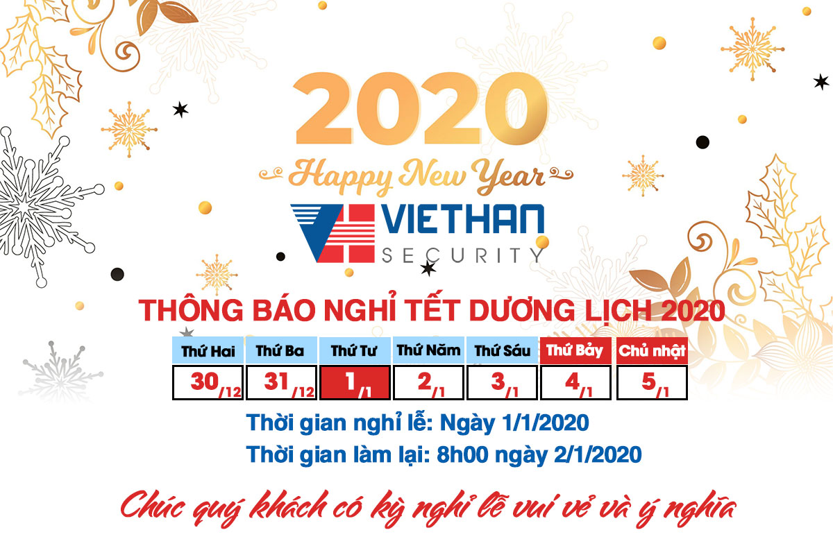 Thông báo lịch nghỉ tết dương lịch 2020