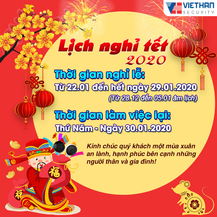 Thông báo lịch nghỉ tết Canh Tý 2020