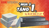 Khuyến mãi Sốc Đầu Ghi Hình HIKVISION MUA 5 TẶNG 1
