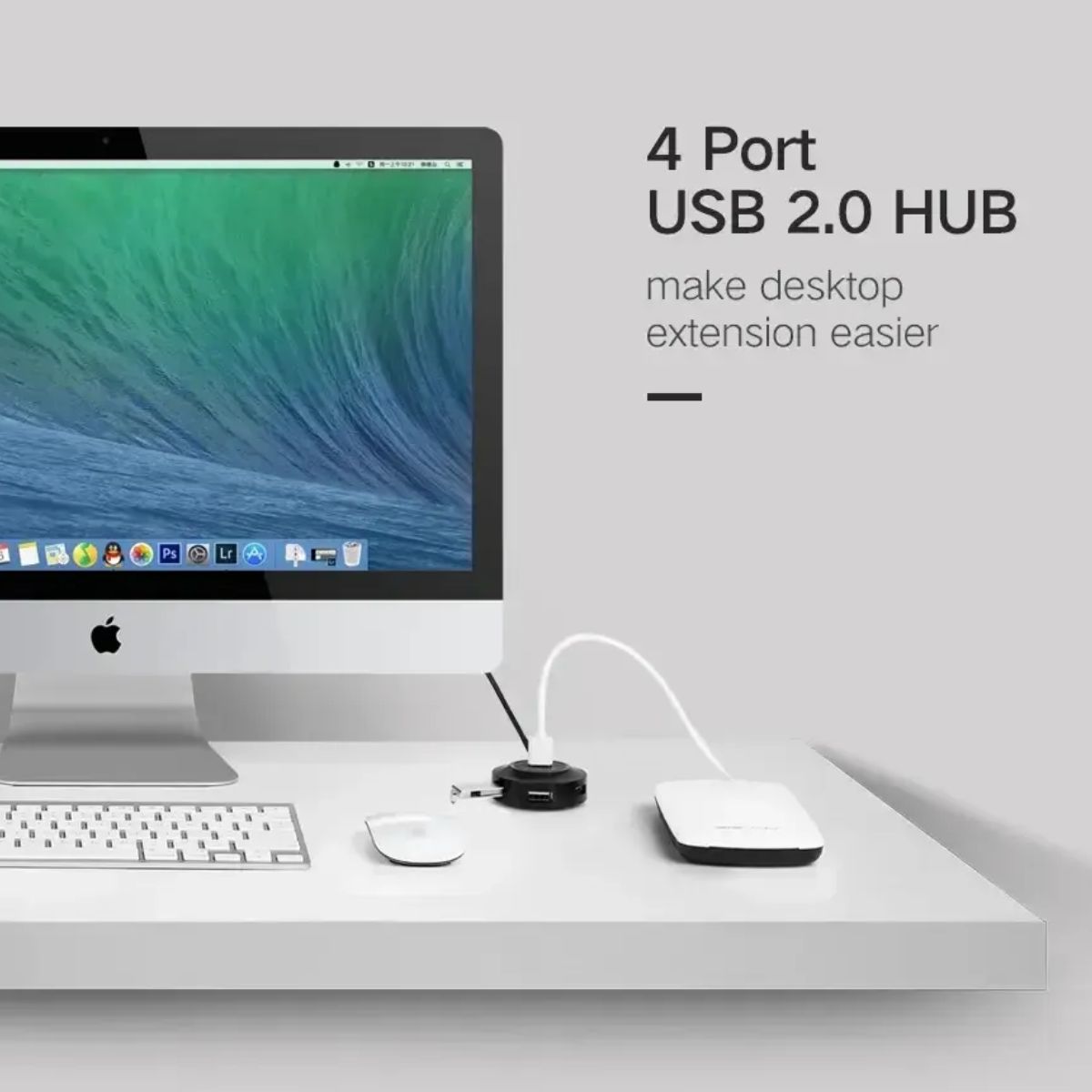 Bộ chia Hub 4 cổng USB 2.0 dây 1m Ugreen 20295 CR106, hỗ trợ 127 thiết bị, 480 Mbps