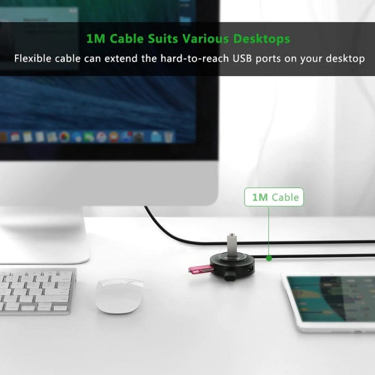 Bộ chia Hub 4 cổng USB 2.0 dây 1m Ugreen 20295 CR106, hỗ trợ 127 thiết bị, 480 Mbps