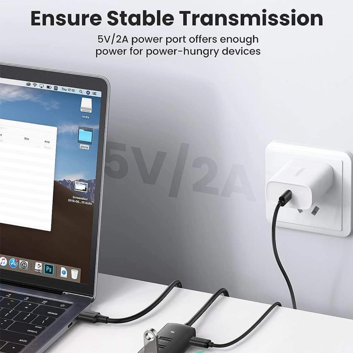 Bộ Chia 4 Cổng USB 3.0 25cm Ugreen 10915 CM416 4*USB 3.0, tốc độ 5Gbps, 5V