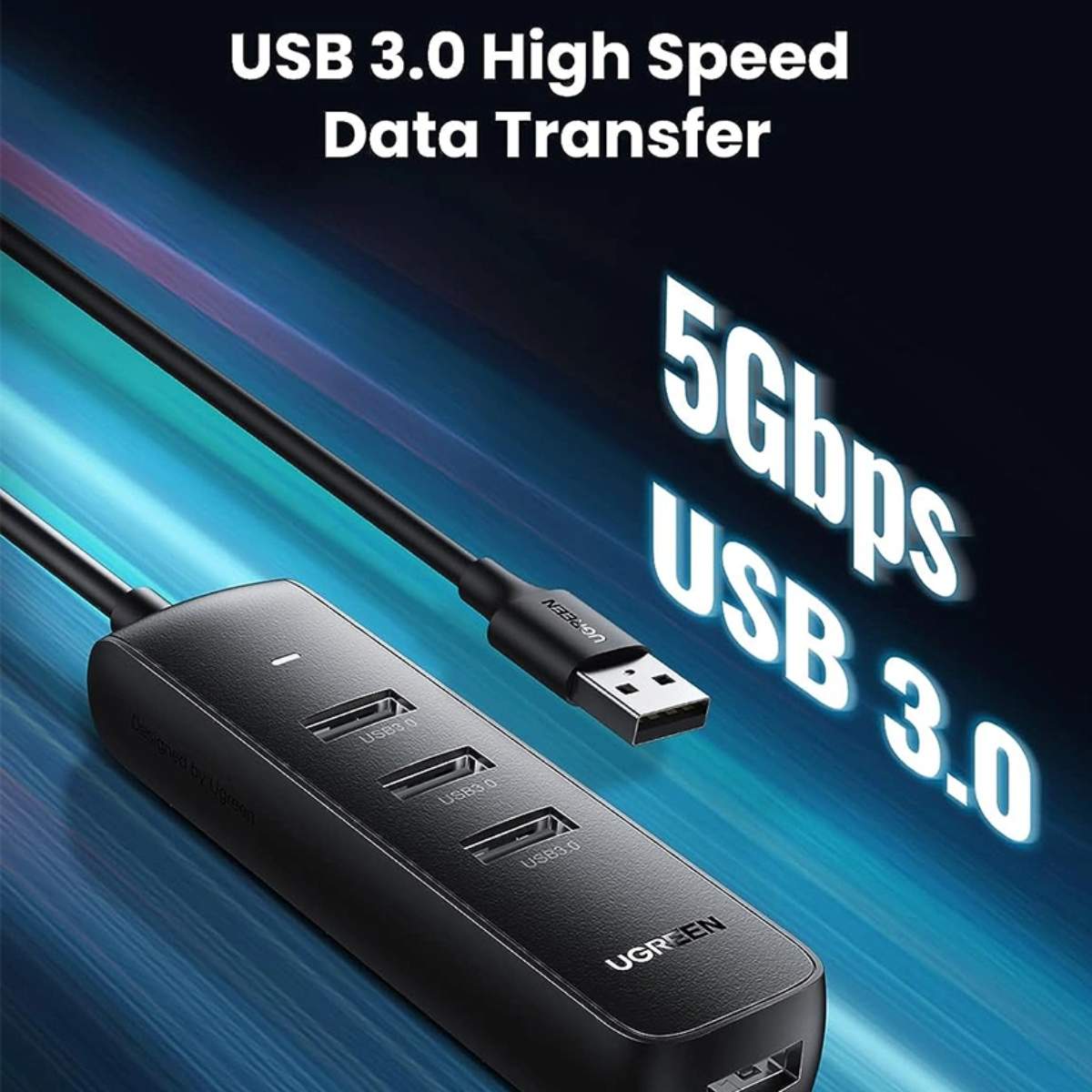 Bộ Chia 4 Cổng USB 3.0 25cm Ugreen 10915 CM416 4*USB 3.0, tốc độ 5Gbps, 5V
