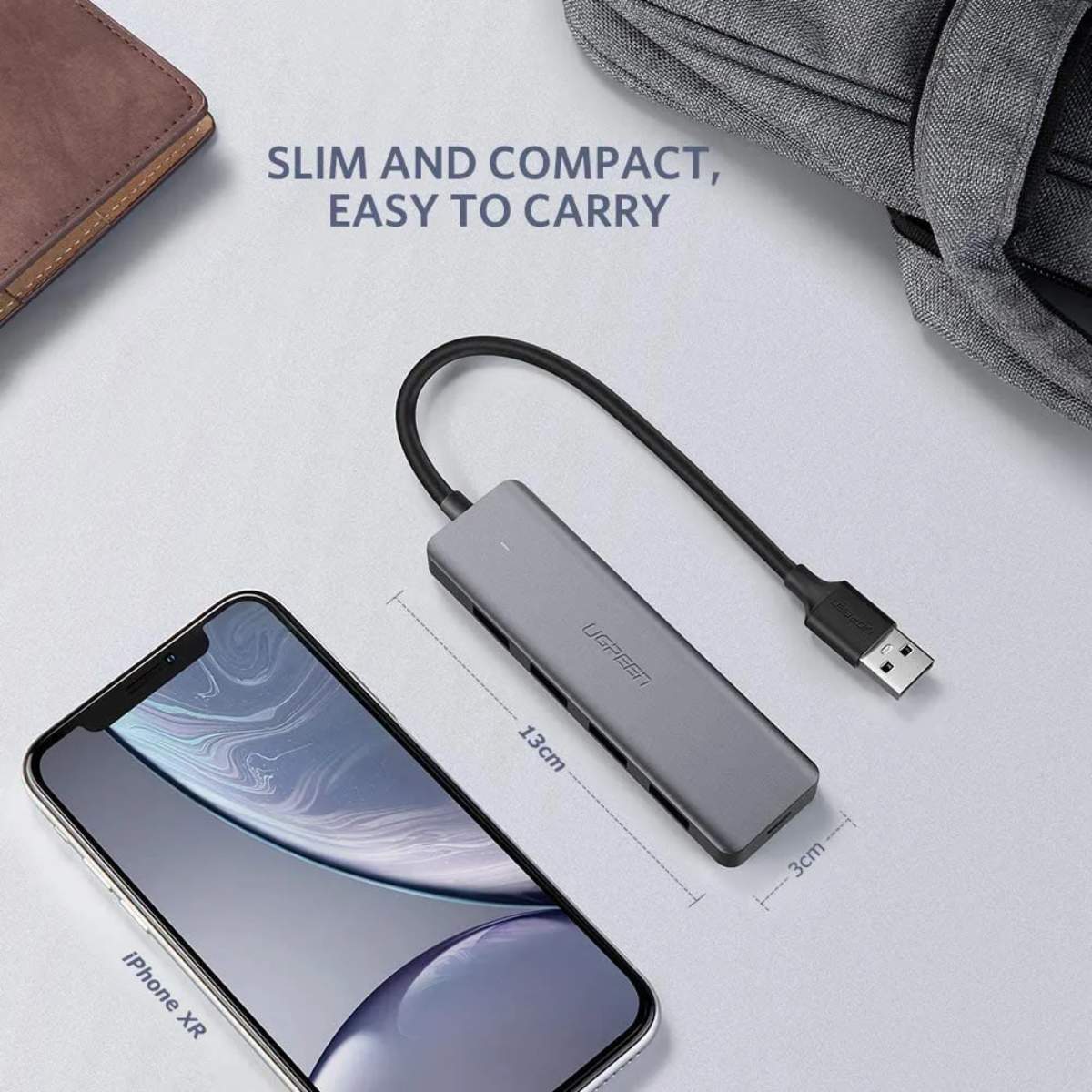 Bộ chia USB 4 cổng 15cm Ugreen 50985 CM219 USB-A to 4*USB 3.0, tốc độ truyền 5Gbps