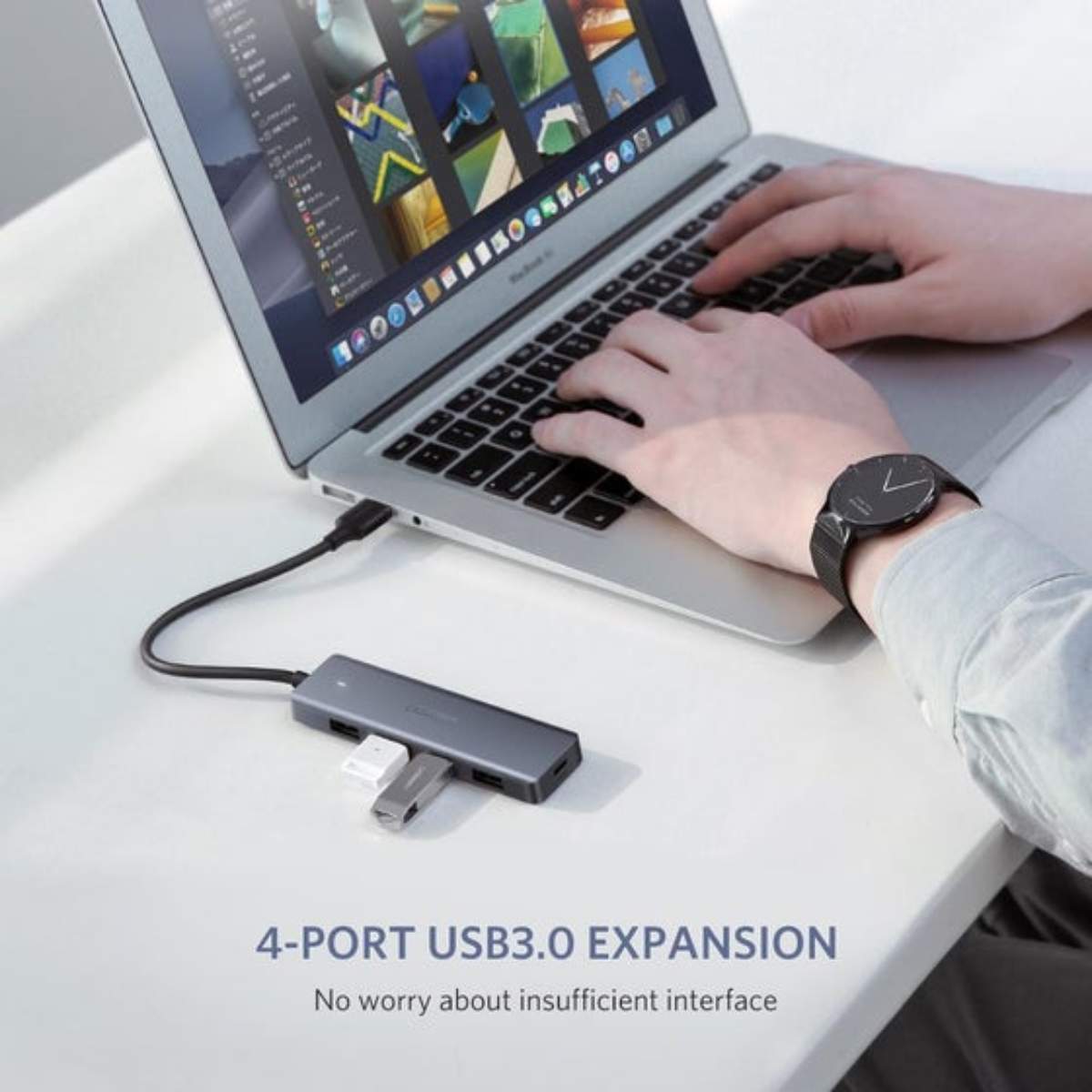 Bộ chia USB 4 cổng 15cm Ugreen 50985 CM219 USB-A to 4*USB 3.0, tốc độ truyền 5Gbps