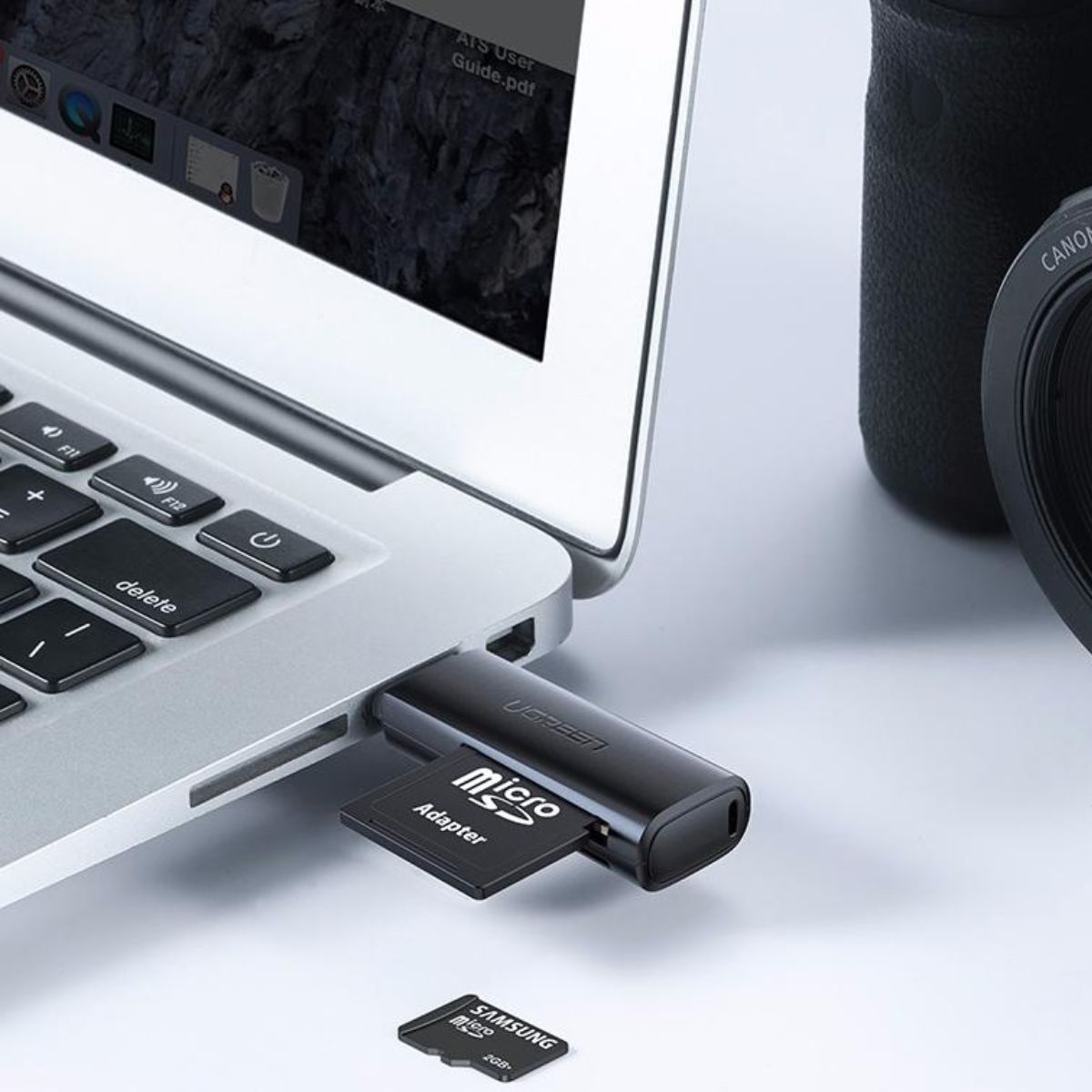 Đầu đọc thẻ SD/TF chuẩn USB 2.0 chính hãng Ugreen 60721 cao cấp