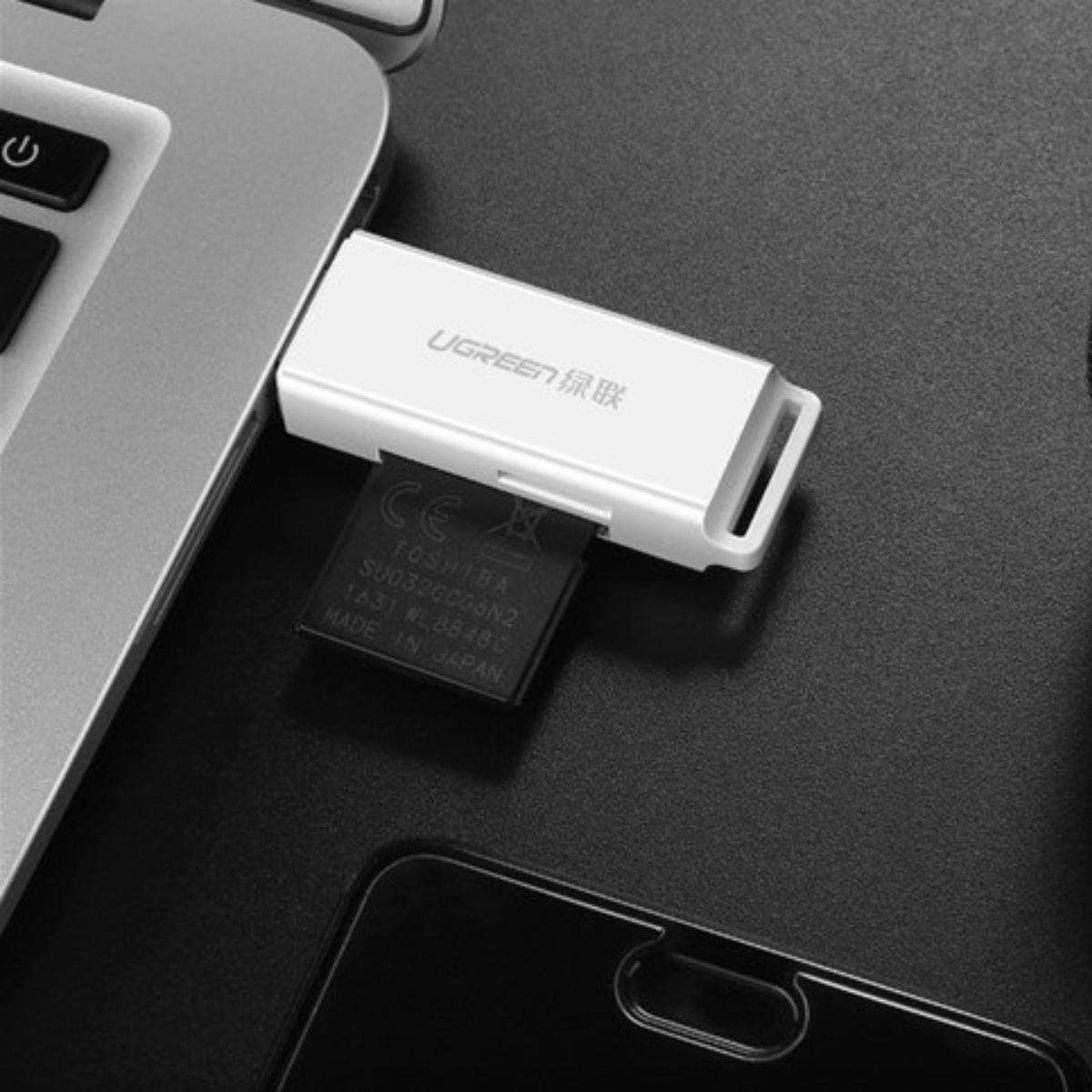 Đầu đọc thẻ nhớ USB 3.0 Ugreen 40753 CM104 hỗ trợ SD+TF, tốc độ 5Gbps