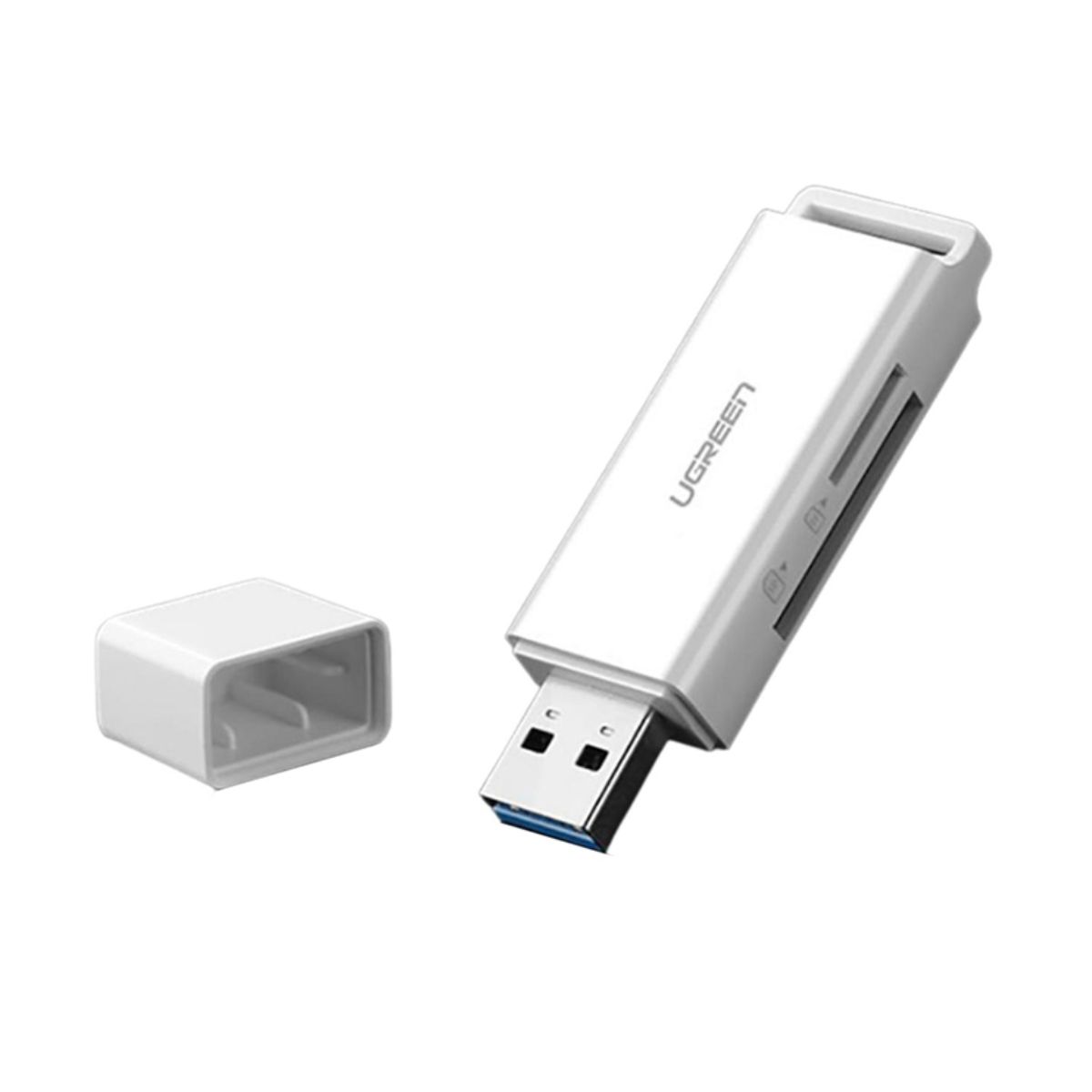 Đầu đọc thẻ nhớ USB 3.0 Ugreen 40753 CM104 hỗ trợ SD+TF, tốc độ 5Gbps