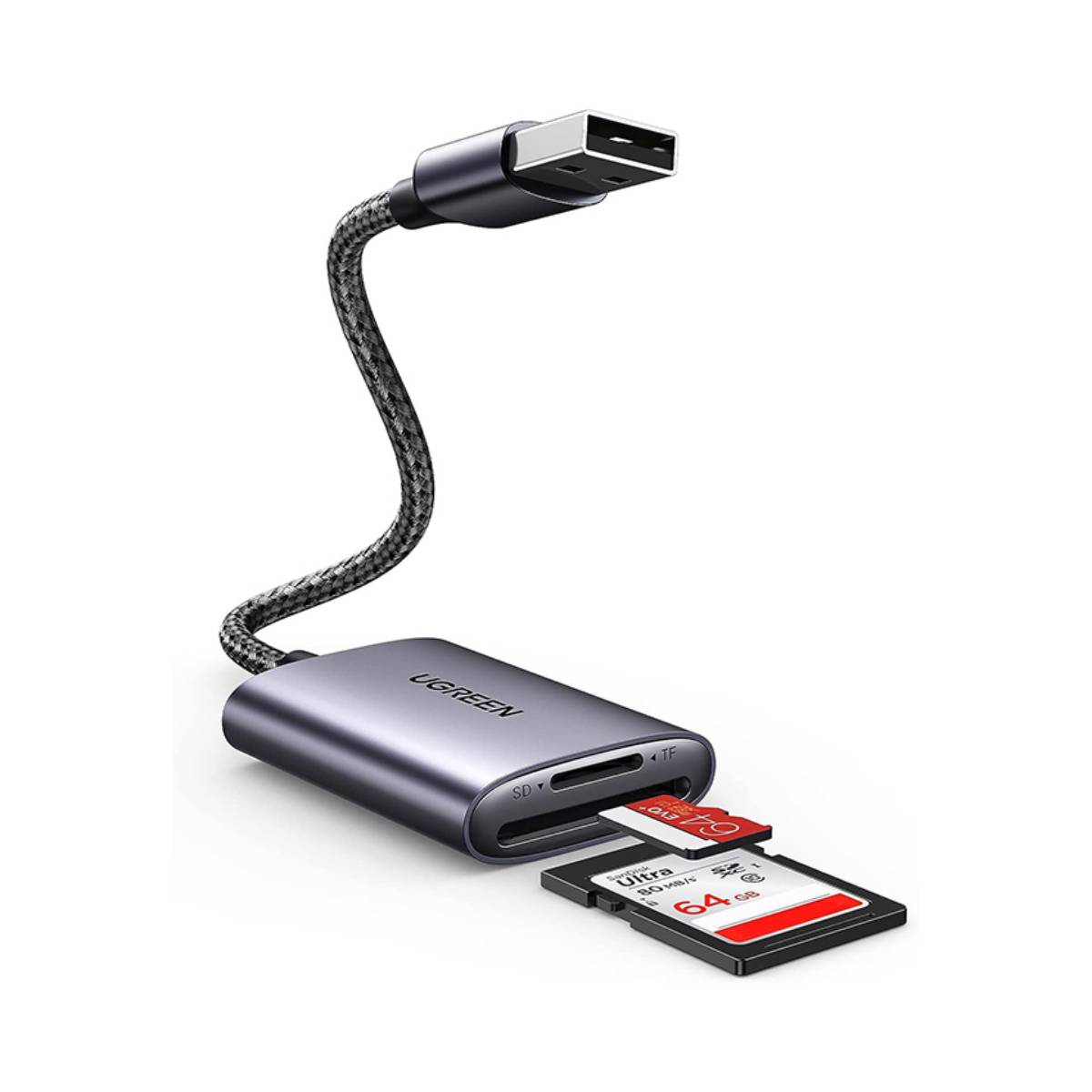 Đầu đọc thẻ chuẩn USB 3.0 Ugreen 80887 CM401 USB 3.0 to CFast 2.0, hỗ trợ SD/TF, tốc độ 5Gbps