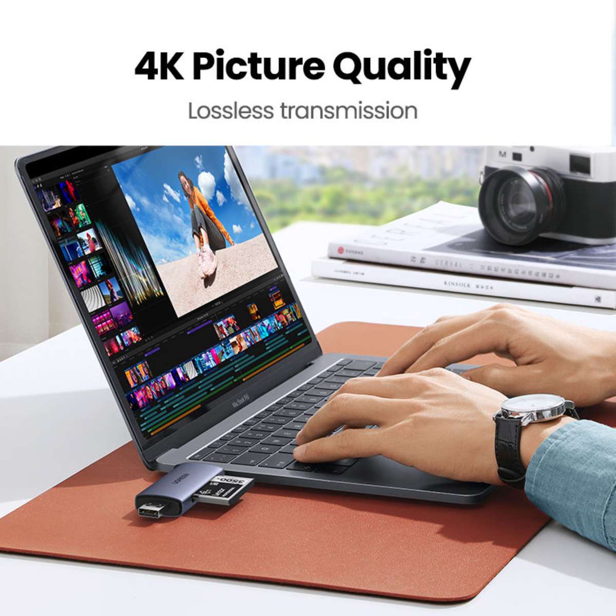 Đầu đọc thẻ nhớ USB 3.0 Ugreen 50906 CM517 hỗ trợ TF/SD, tốc độ 5Gbps, CFast 2.0