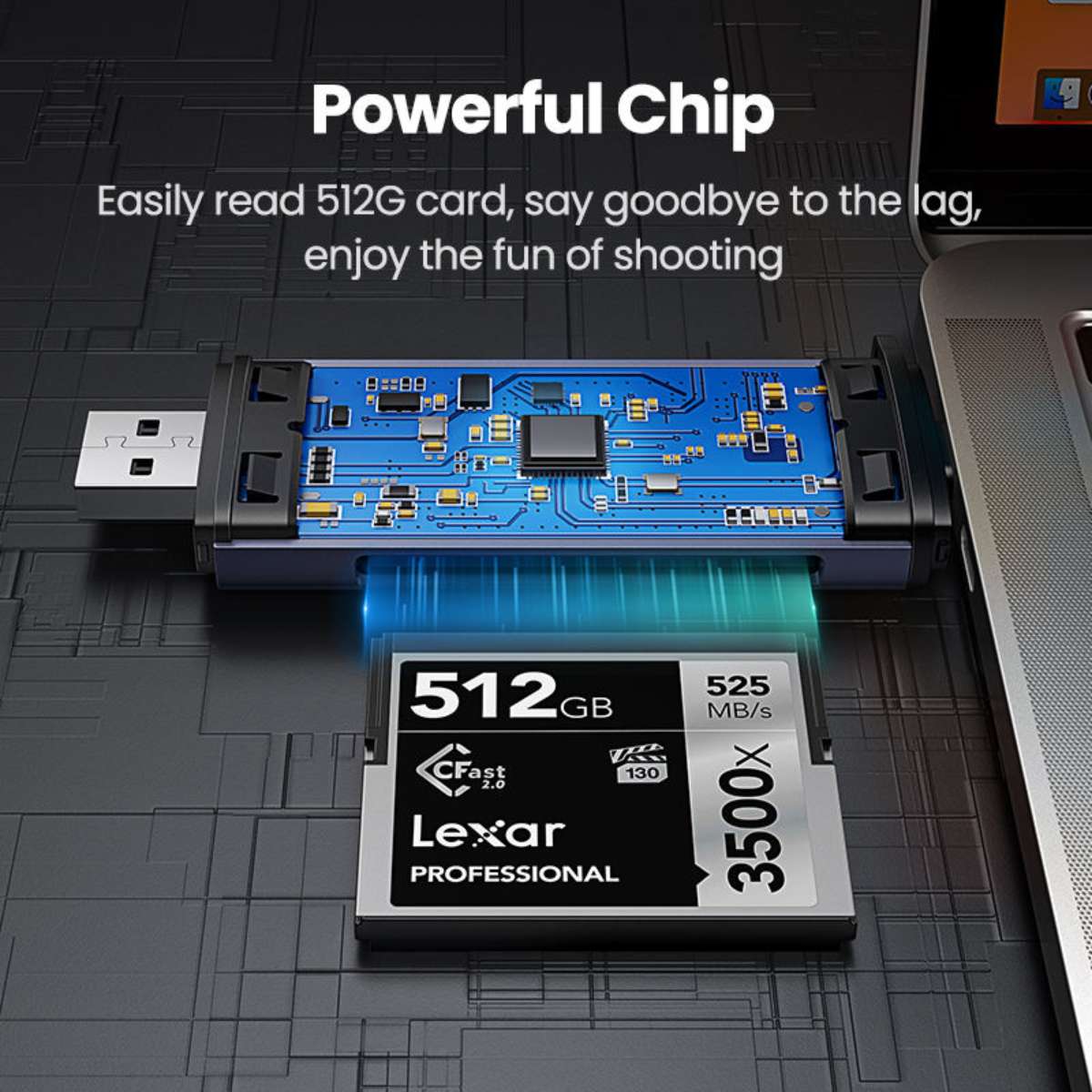 Đầu đọc thẻ nhớ USB 3.0 Ugreen 50906 CM517 hỗ trợ TF/SD, tốc độ 5Gbps, CFast 2.0