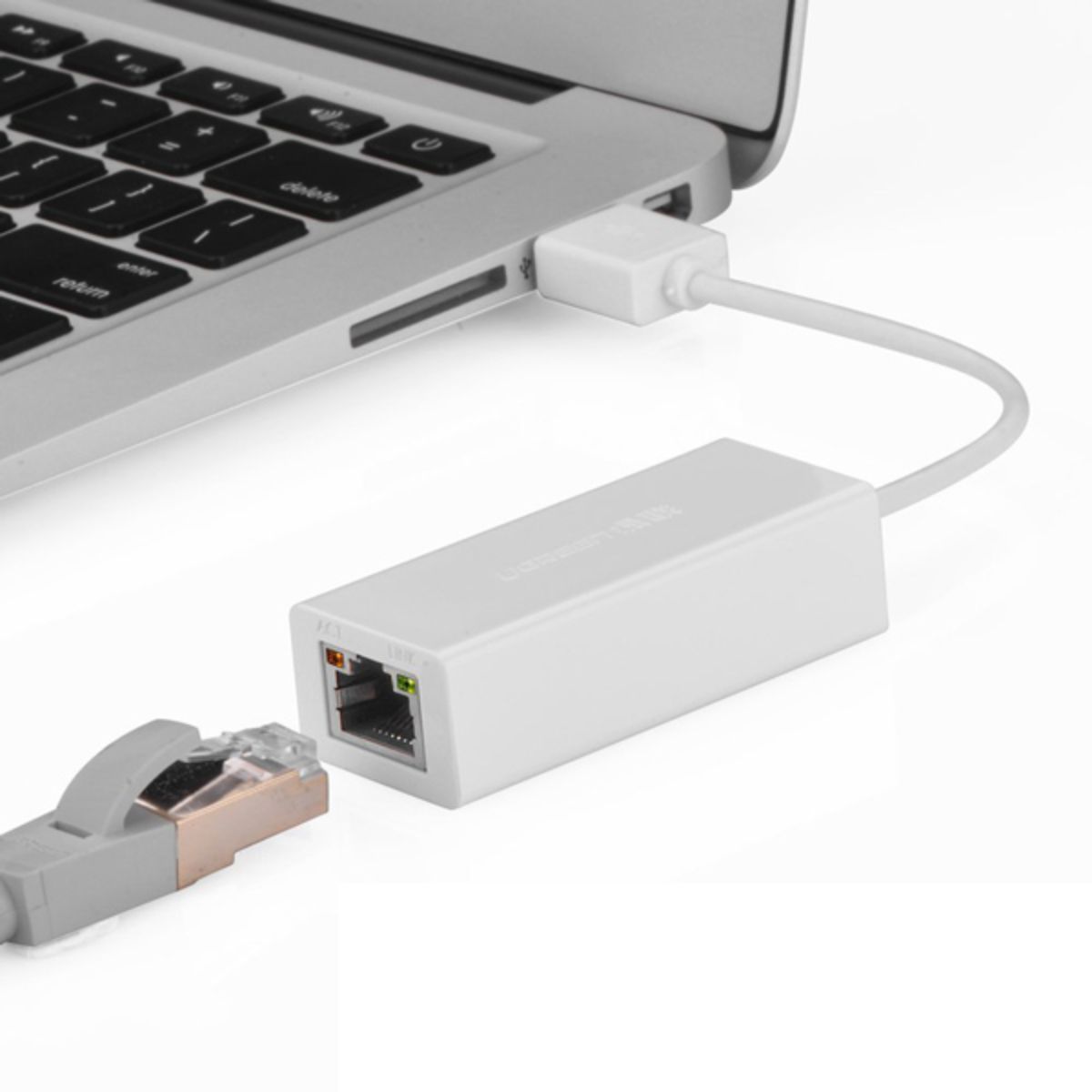 Cáp chuyển USB 3.0 to Lan RJ45 10/100/1000Mbps Ugreen 20255 CR111 tốc độ truyền 5Gbps