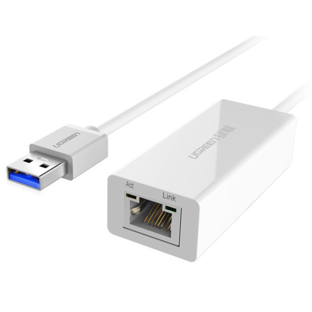 Cáp chuyển USB 3.0 to Lan RJ45 10/100/1000Mbps Ugreen 20255 CR111 tốc độ truyền 5Gbps