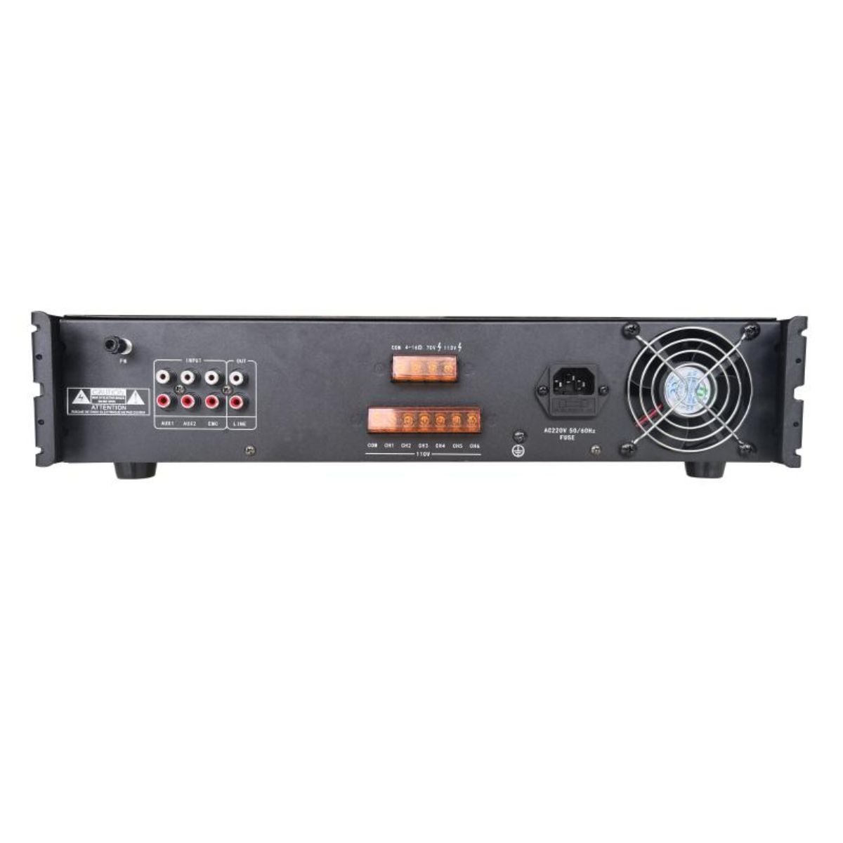 Bộ khuếch đại âm thanh Hikvision DS-QAE0A120G1-VB6 Bluetooth, Analog 120W, 1 USB 2.0, 2 micro, 1 EMC