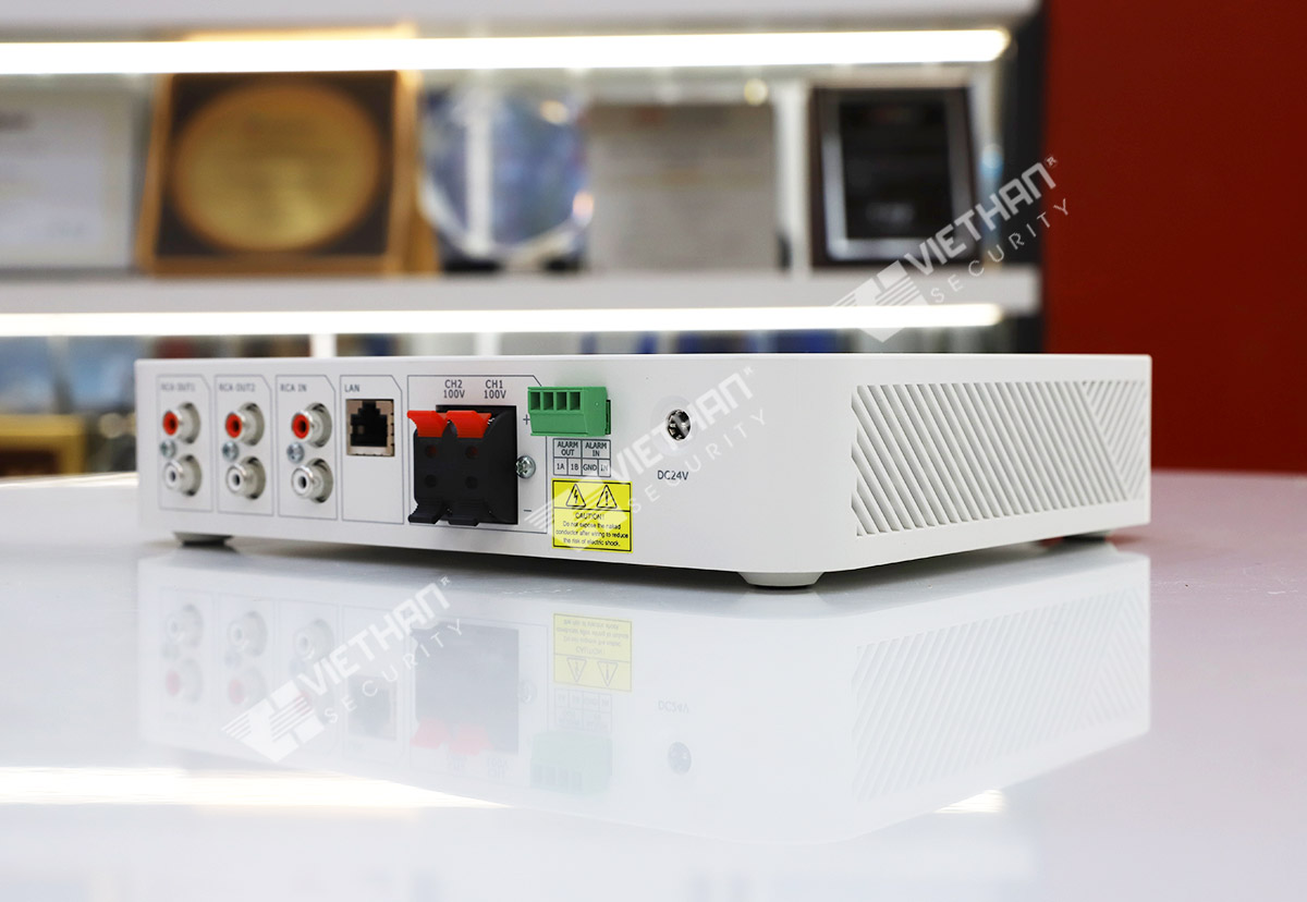Bộ khuếch đại âm thanh Hikvision DS-QAE1A80G1-VB 80W 2-Zone, 1 cổng RJ45, Bluetooth