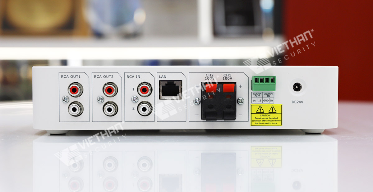 Bộ khuếch đại âm thanh Hikvision DS-QAE1A80G1-VB 80W 2-Zone, 1 cổng RJ45, Bluetooth