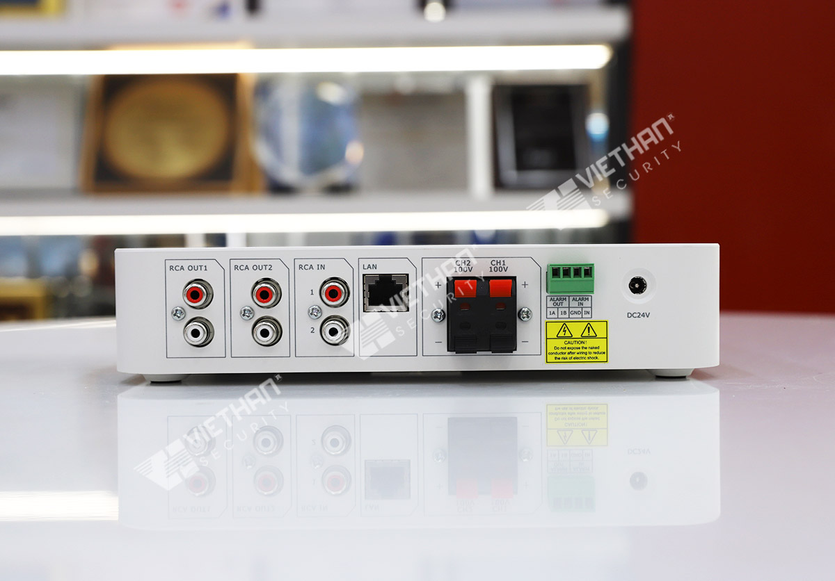 Bộ khuếch đại âm thanh Hikvision DS-QAE1A80G1-VB 80W 2-Zone, 1 cổng RJ45, Bluetooth