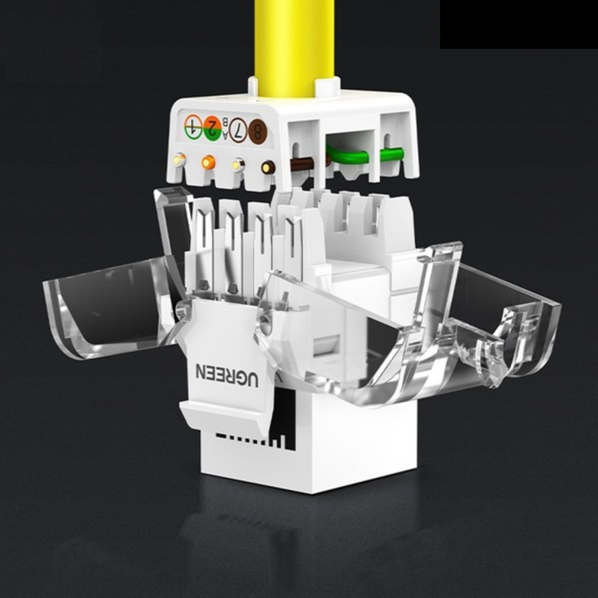 Đầu nối RJ45 âm tường cho dây mạng Cat6 Ugreen 80452