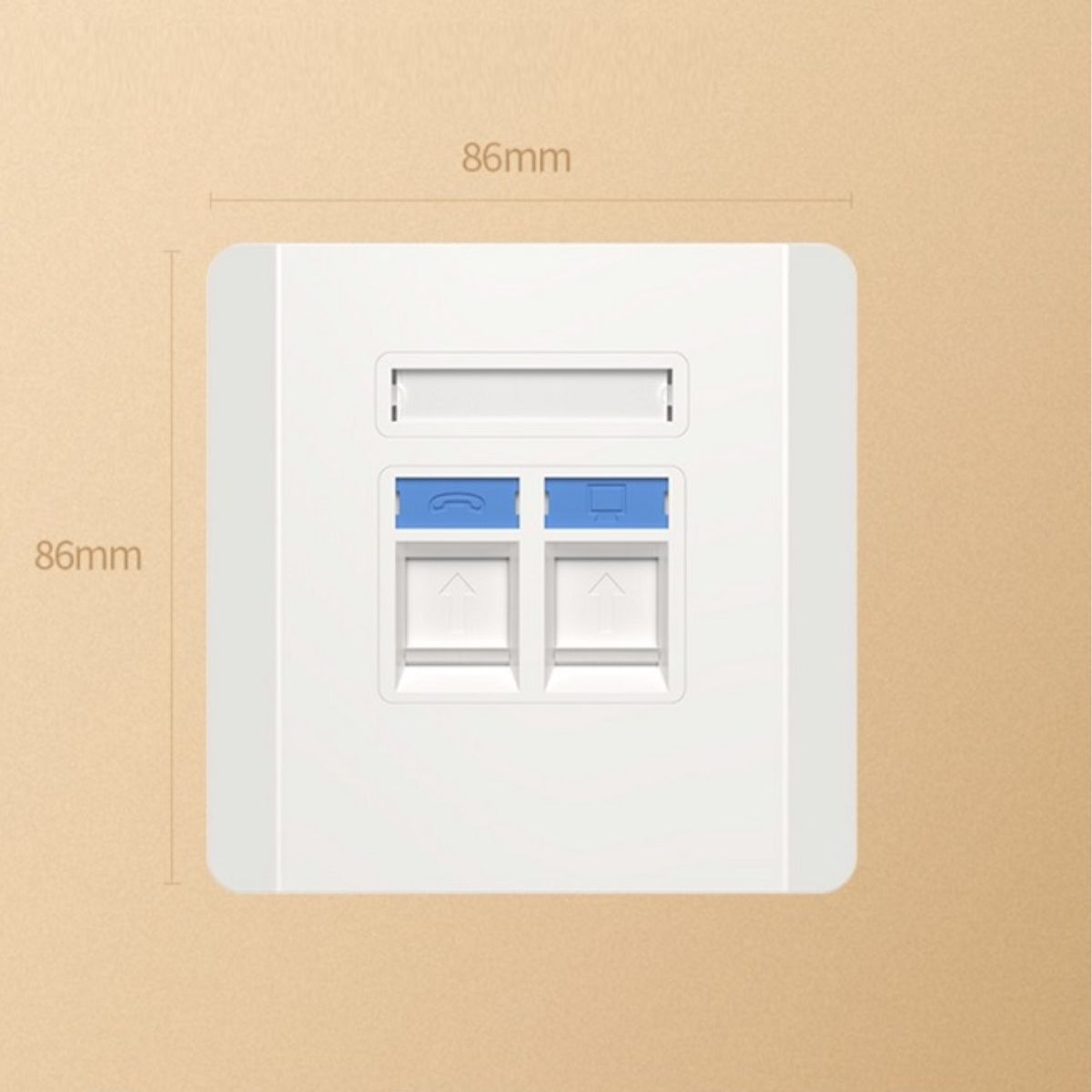 Mặt nạ âm tường RJ45/ RJ11 2 cổng Ugreen 80182 chính hãng cao cấp