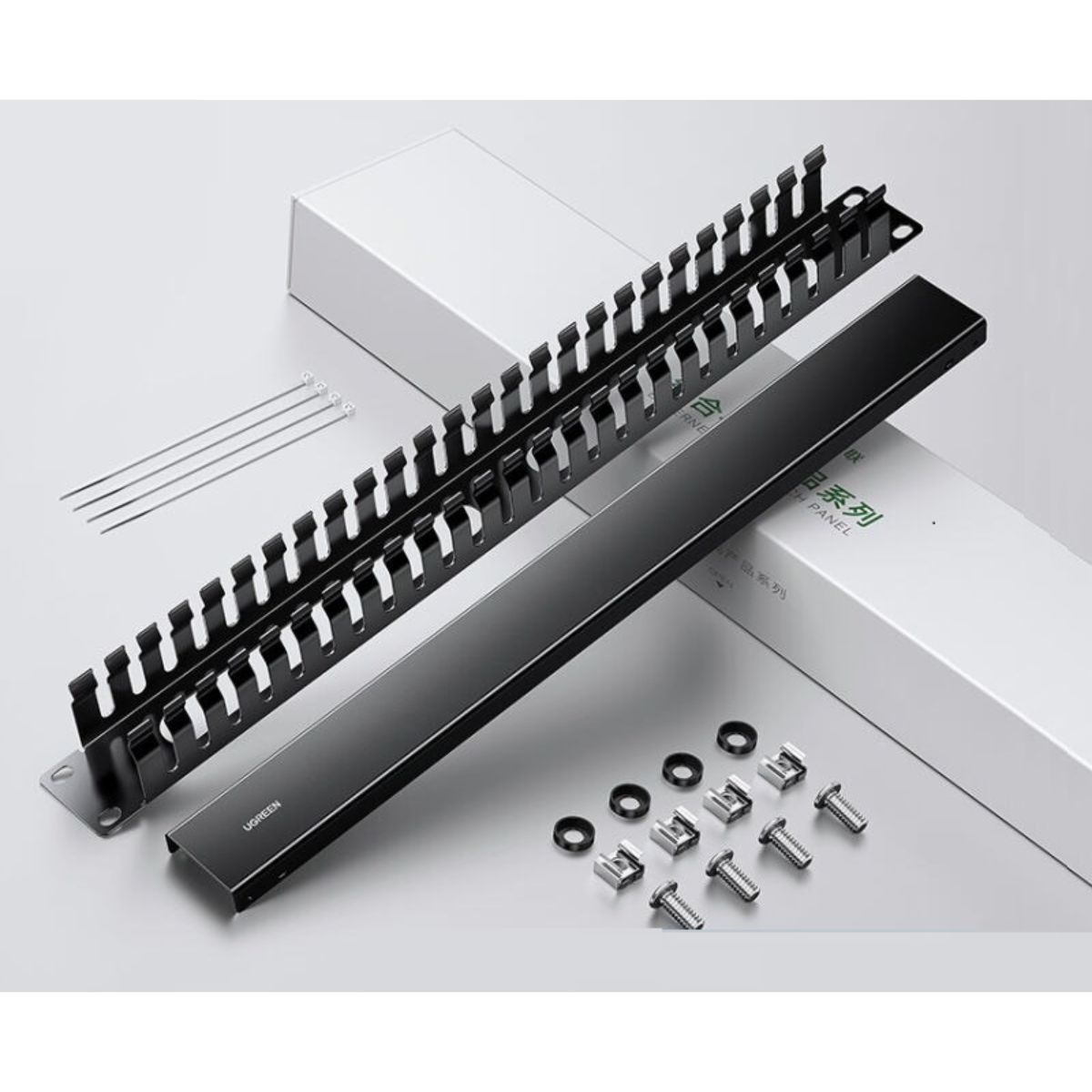 Thanh quản lý cáp ngang 2U- 50 cổng Ugreen NW128 70425 cao cấp