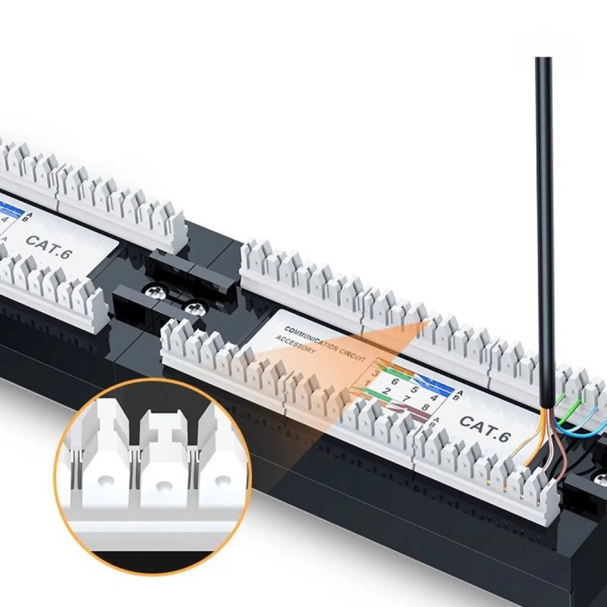 Thanh đấu nối, Patch Panel Cat 6 24 cổng moduler liền UGREEN 70423 cao cấp